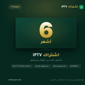 اشتراك IPTV 6 أشهر – شاشة واحدة